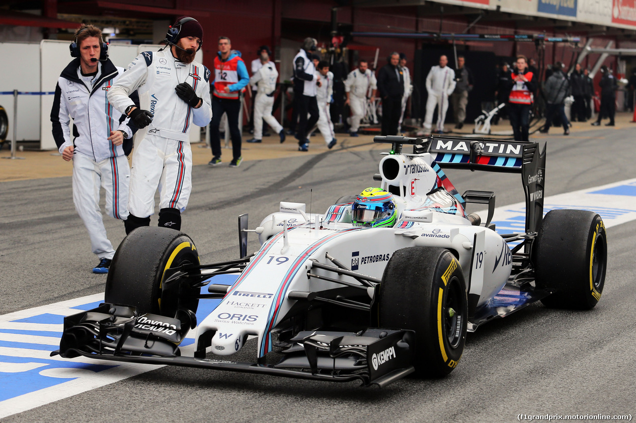 TEST F1 BARCELLONA 21 FEBBRAIO, Felipe Massa (BRA) Williams FW37 in the pits.
21.02.2015.
