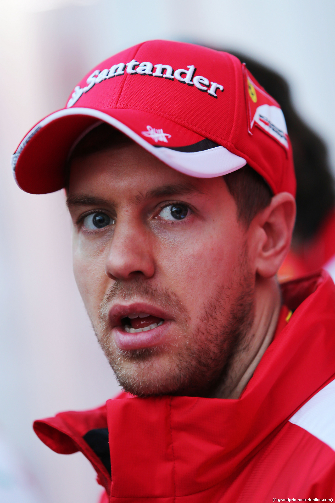 TEST F1 BARCELLONA 21 FEBBRAIO, Sebastian Vettel (GER) Ferrari with the media.
21.02.2015.