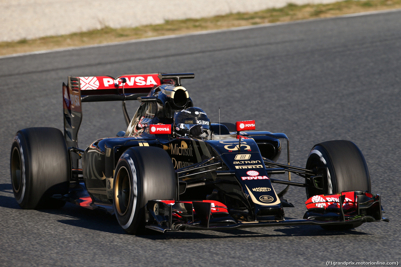TEST F1 BARCELLONA 22 FEBBRAIO, Romain Grosjean (FRA) Lotus F1 E23.
22.02.2015.