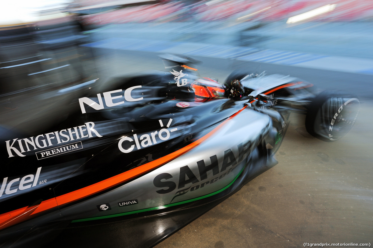 TEST F1 BARCELLONA 22 FEBBRAIO, Nico Hulkenberg (GER) Sahara Force India F1 VJM07 leaves the pits.
22.02.2015.