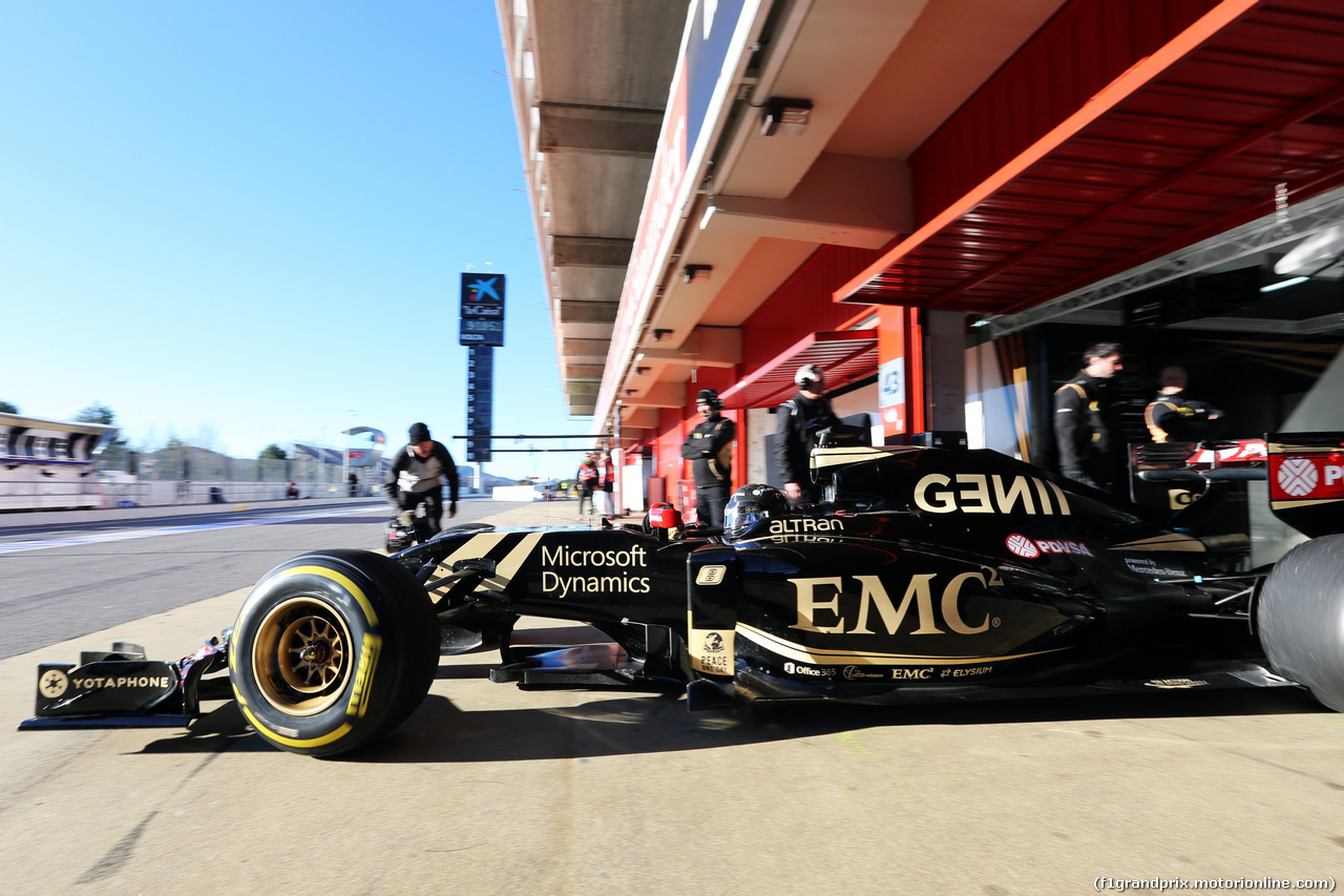TEST F1 BARCELLONA 22 FEBBRAIO, Romain Grosjean (FRA) Lotus F1 E23/
22.02.2015.