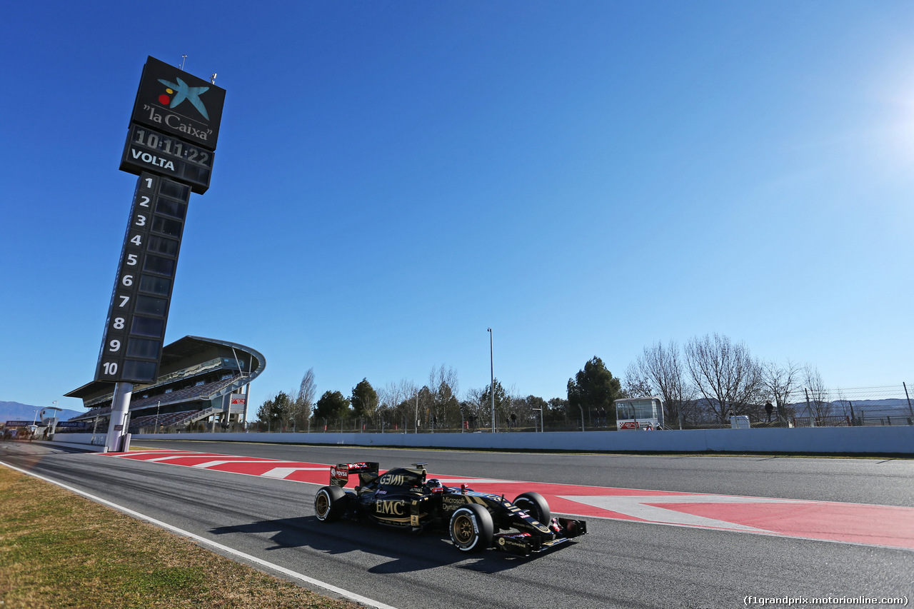 TEST F1 BARCELLONA 22 FEBBRAIO, Romain Grosjean (FRA) Lotus F1 E23.
22.02.2015.