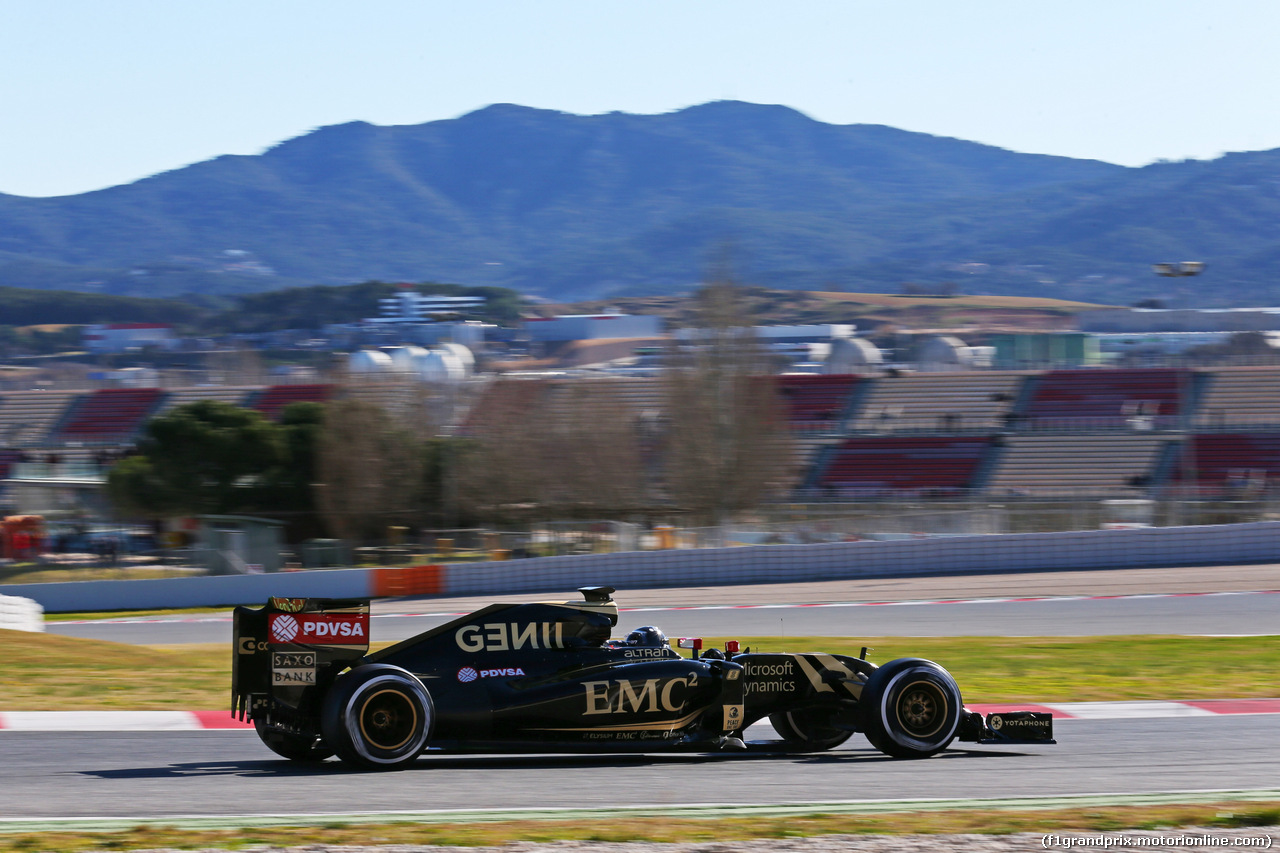 TEST F1 BARCELLONA 22 FEBBRAIO, Romain Grosjean (FRA) Lotus F1 E23.
22.02.2015.