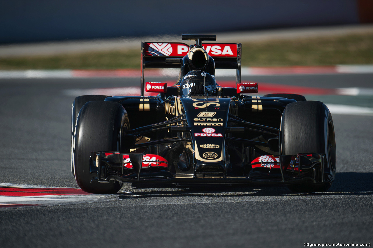 TEST F1 BARCELLONA 22 FEBBRAIO, Romain Grosjean (FRA) Lotus F1 E23.
22.02.2015.