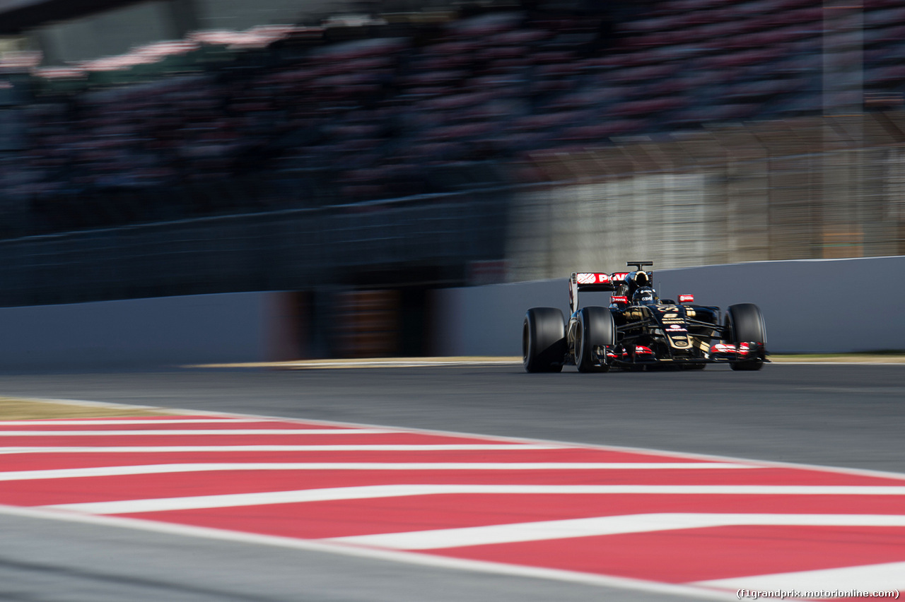 TEST F1 BARCELLONA 22 FEBBRAIO, Romain Grosjean (FRA) Lotus F1 E23.
22.02.2015.