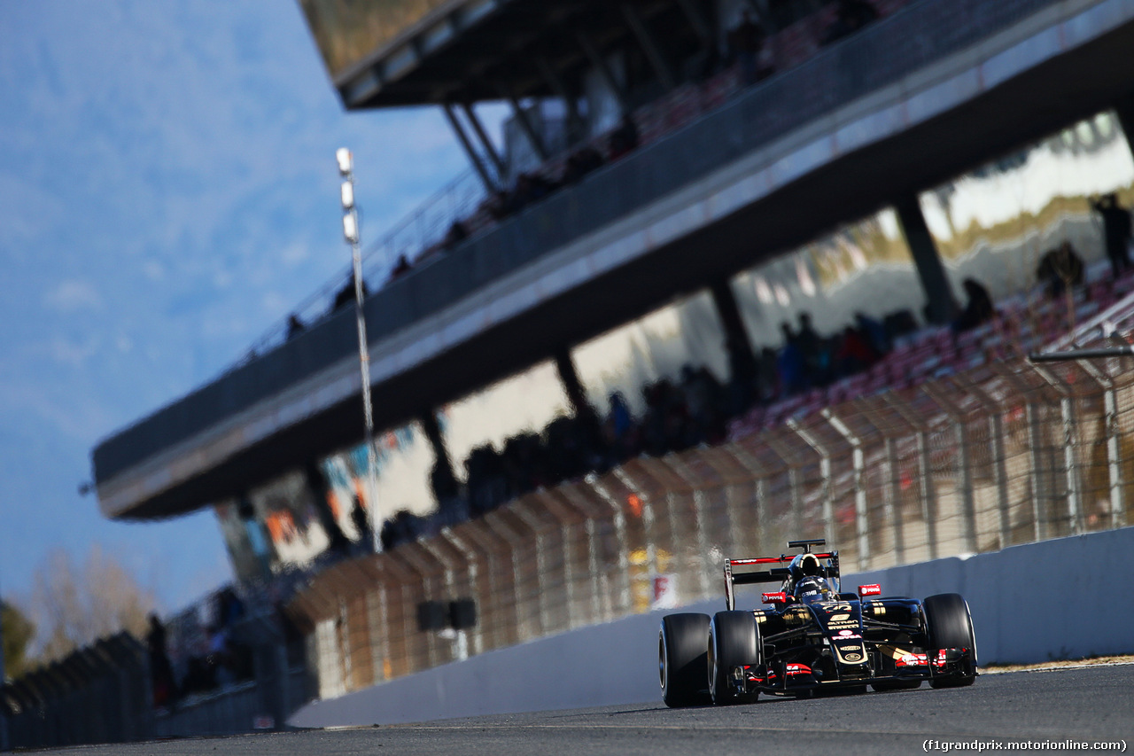 TEST F1 BARCELLONA 22 FEBBRAIO, Romain Grosjean (FRA) Lotus F1 E23.
22.02.2015.