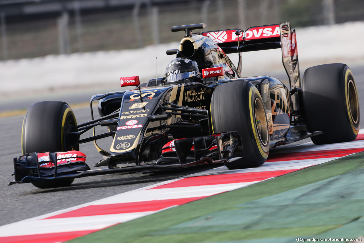 TEST F1 BARCELLONA 26 FEBBRAIO, Romain Grosjean (FRA) Lotus F1 E23.
26.02.2015.