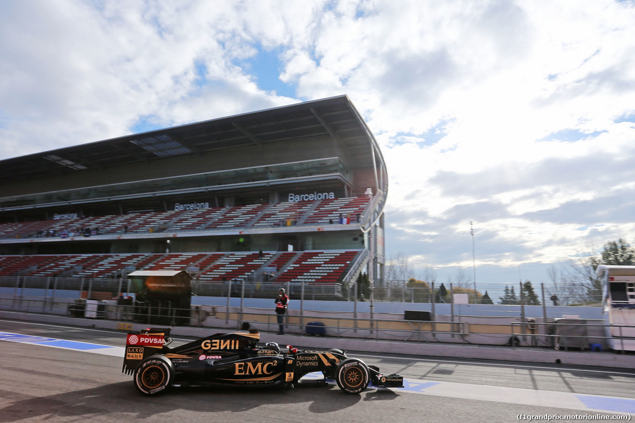 TEST F1 BARCELLONA 26 FEBBRAIO, Romain Grosjean (FRA) Lotus F1 E23.
26.02.2015.