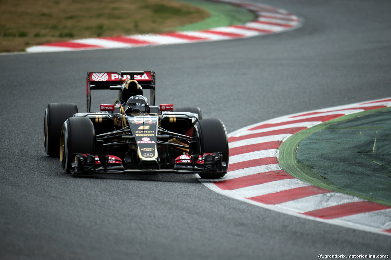 TEST F1 BARCELLONA 26 FEBBRAIO, Romain Grosjean (FRA) Lotus F1 E23.
26.02.2015.