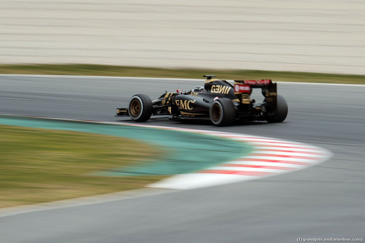TEST F1 BARCELLONA 26 FEBBRAIO, Romain Grosjean (FRA) Lotus F1 E23.
26.02.2015.