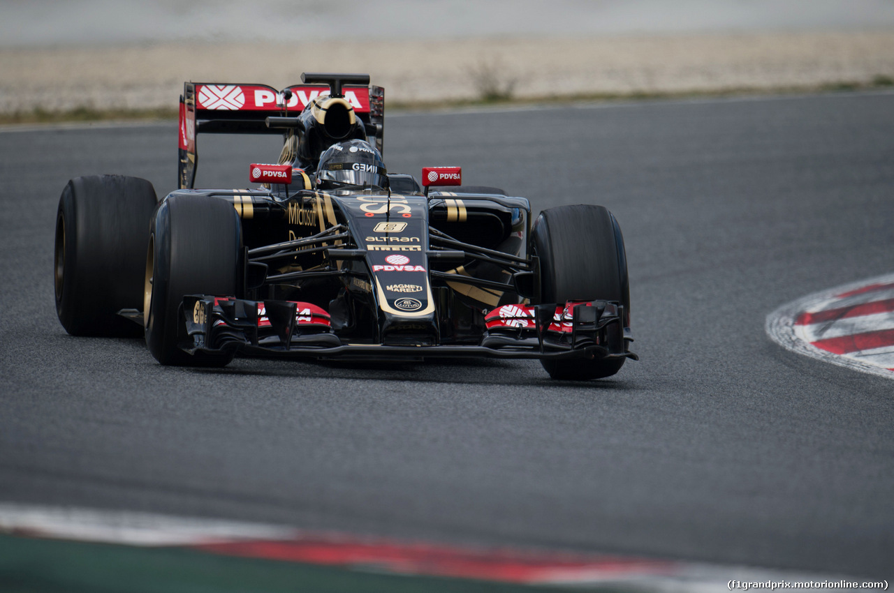 TEST F1 BARCELLONA 26 FEBBRAIO, Romain Grosjean (FRA) Lotus F1 E23.
26.02.2015.
