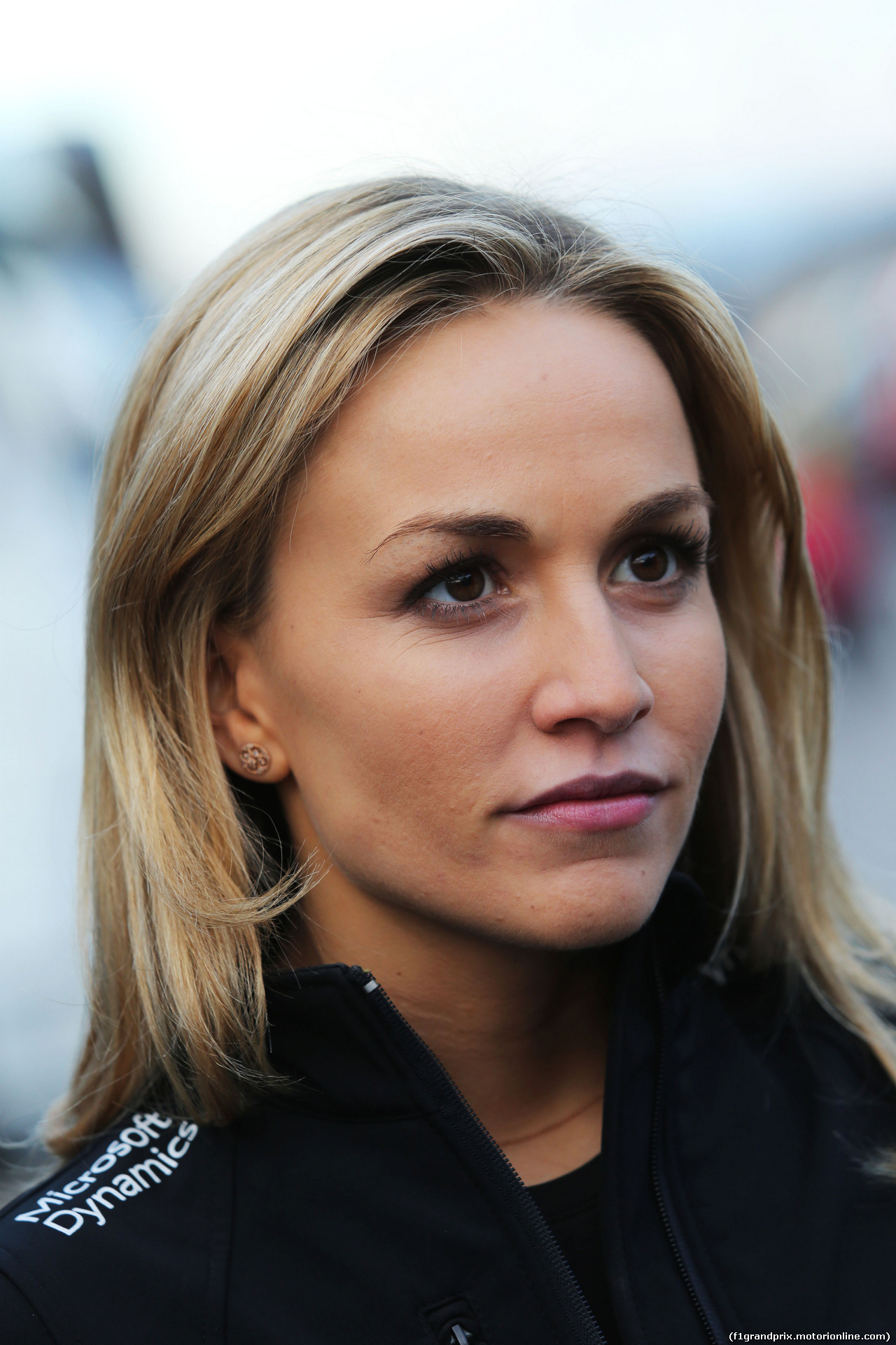 TEST F1 BARCELLONA 26 FEBBRAIO, Carmen Jorda (ESP) Lotus F1 Team Development Driver with the media.
26.02.2015.