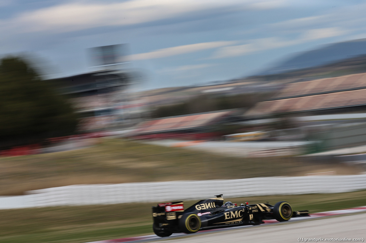 TEST F1 BARCELLONA 26 FEBBRAIO, Romain Grosjean (FRA) Lotus F1 E23.
26.02.2015.
