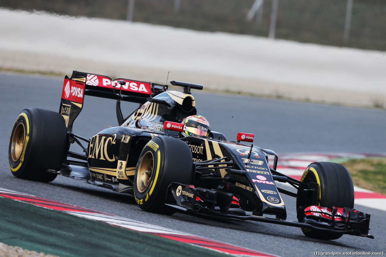 TEST F1 BARCELLONA 27 FEBBRAIO, Pastor Maldonado (VEN) Lotus F1 E23.
27.02.2015.