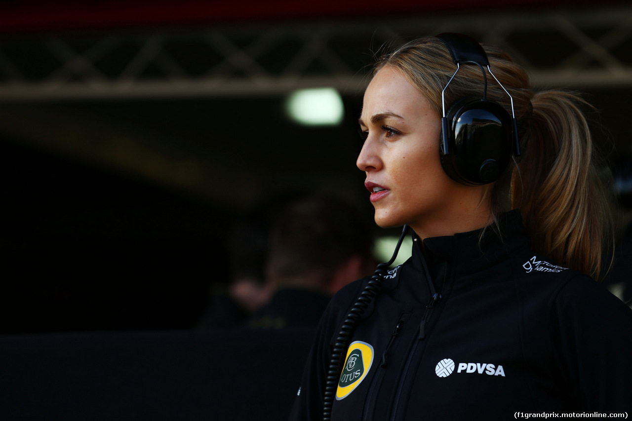 TEST F1 BARCELLONA 27 FEBBRAIO, Carmen Jorda (ESP) Lotus F1 Team Development Driver.
27.02.2015.