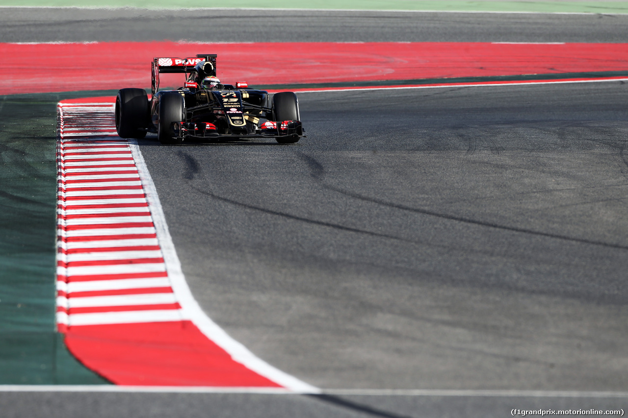 TEST F1 BARCELLONA 27 FEBBRAIO, Pastor Maldonado (VEN) Lotus F1 E23.
27.02.2015.