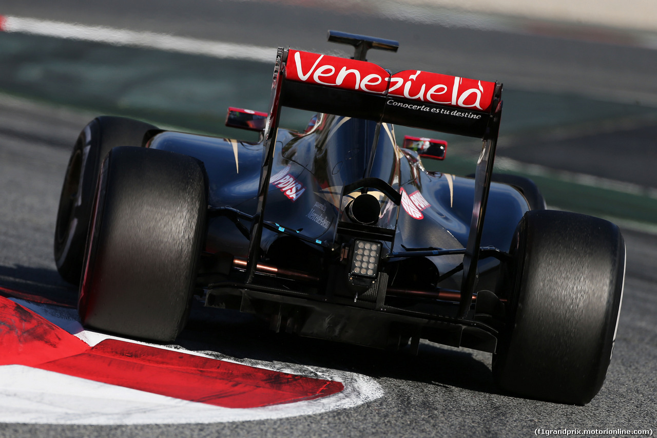 TEST F1 BARCELLONA 27 FEBBRAIO, Pastor Maldonado (VEN) Lotus F1 E23.
27.02.2015.