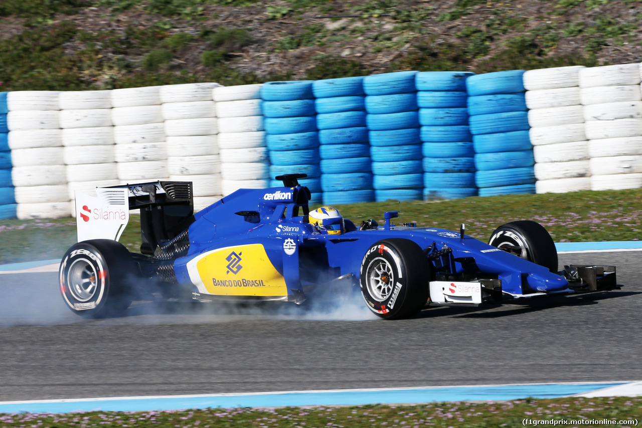TEST F1 JEREZ 1 FEBBRAIO, Marcus Ericsson (SWE) Sauber C34 locks up under braking.
01.02.2015.