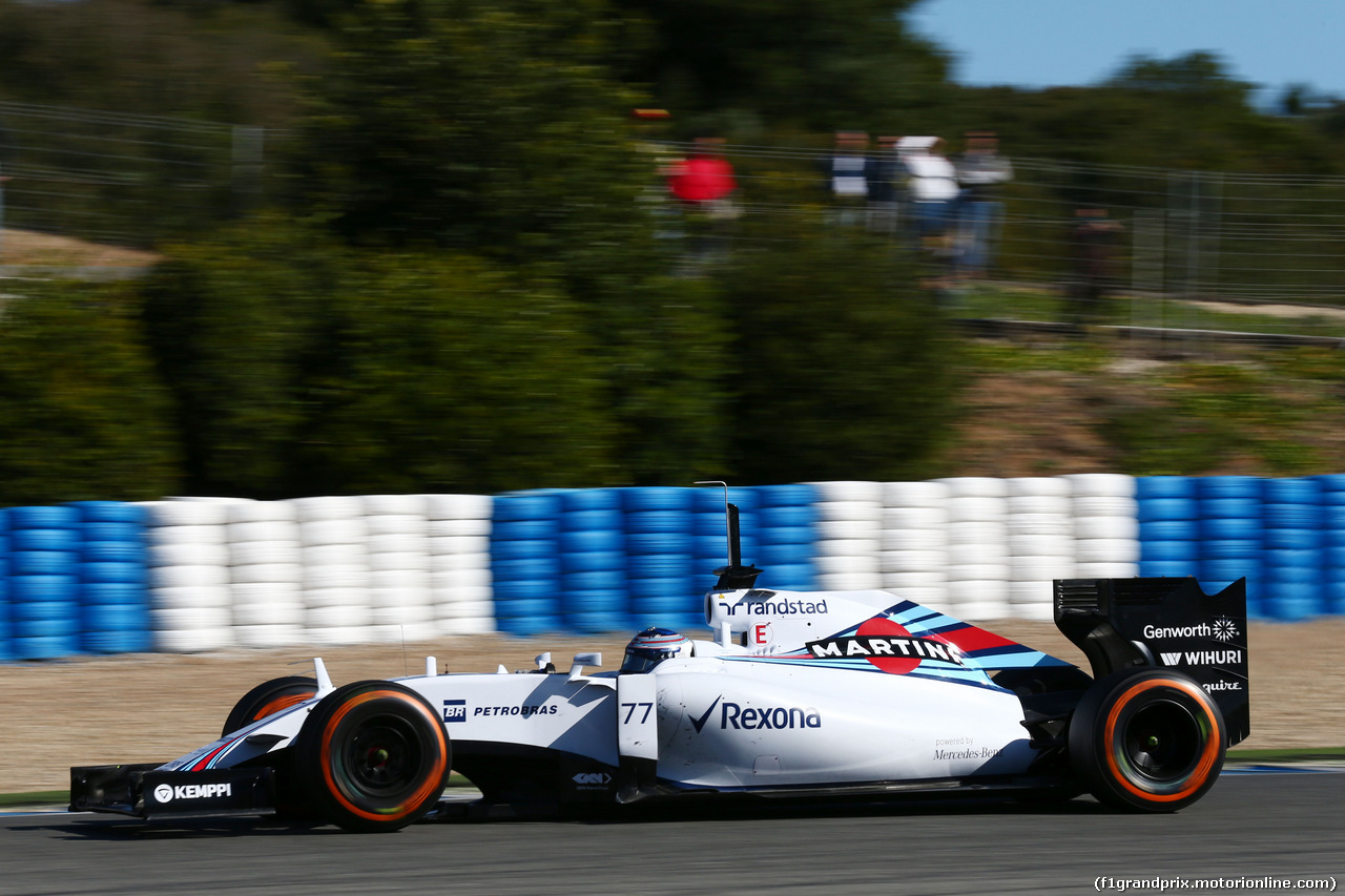 TEST F1 JEREZ 1 FEBBRAIO, Valtteri Bottas (FIN) Williams FW37.
01.02.2015.