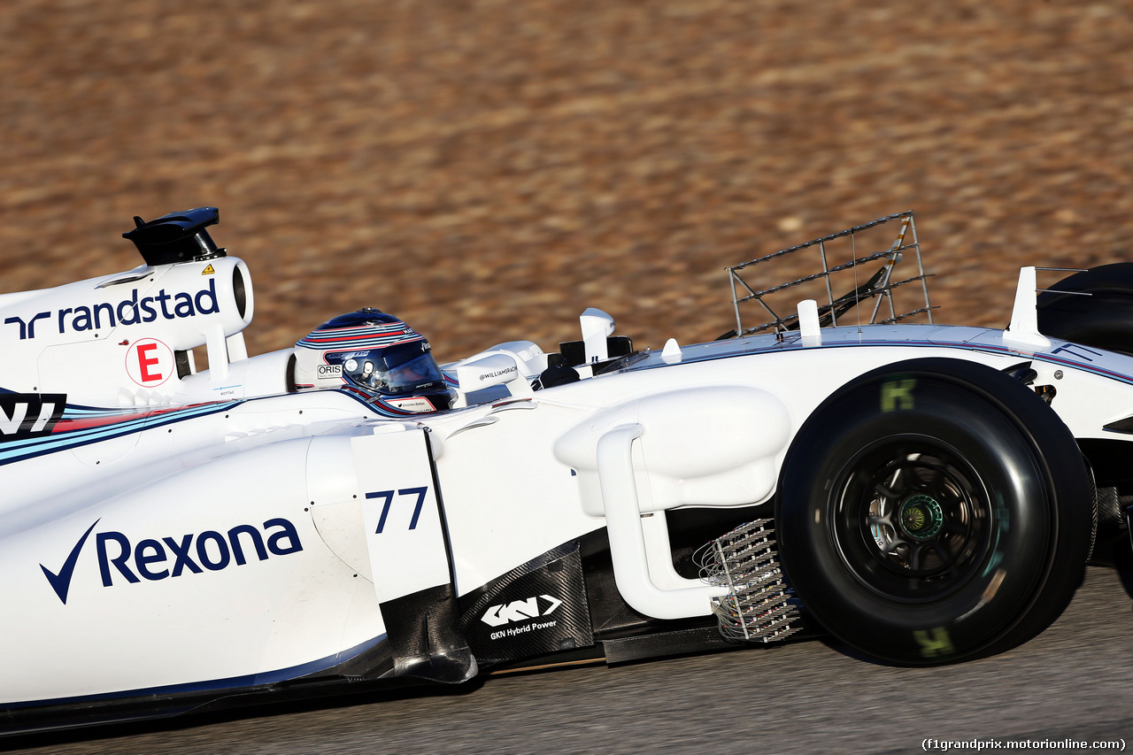 TEST F1 JEREZ 2 FEBBRAIO, Valtteri Bottas (FIN) Williams FW37 running sensor equipment.
02.02.2015.