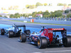 TEST F1 JEREZ 4 FEBBRAIO, Lewis Hamilton (GBR) Mercedes AMG F1 W06 e Max Verstappen (NLD) Scuderia Toro Rosso STR10 at the pit lane exit.
04.02.2015.