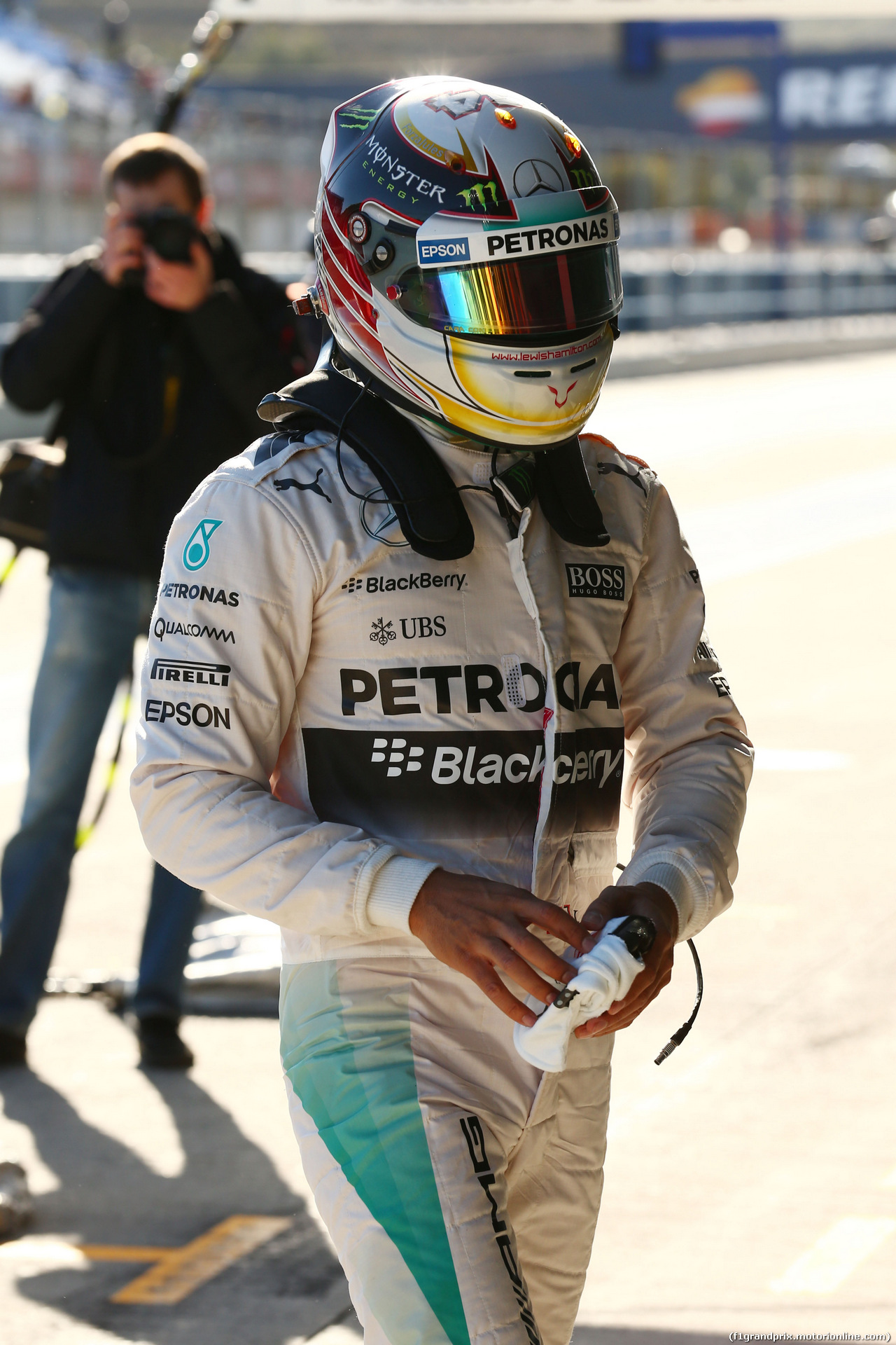 TEST F1 JEREZ 4 FEBBRAIO, Lewis Hamilton (GBR) Mercedes AMG F1 arrives back in the pits.
04.02.2015.