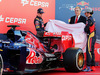 TORO ROSSO STR10, (L to R): Max Verstappen (NLD) Scuderia Toro Rosso e team mate Carlos Sainz Jr (ESP) Scuderia Toro Rosso unveil the new Scuderia Toro Rosso STR10.
31.01.2015.
