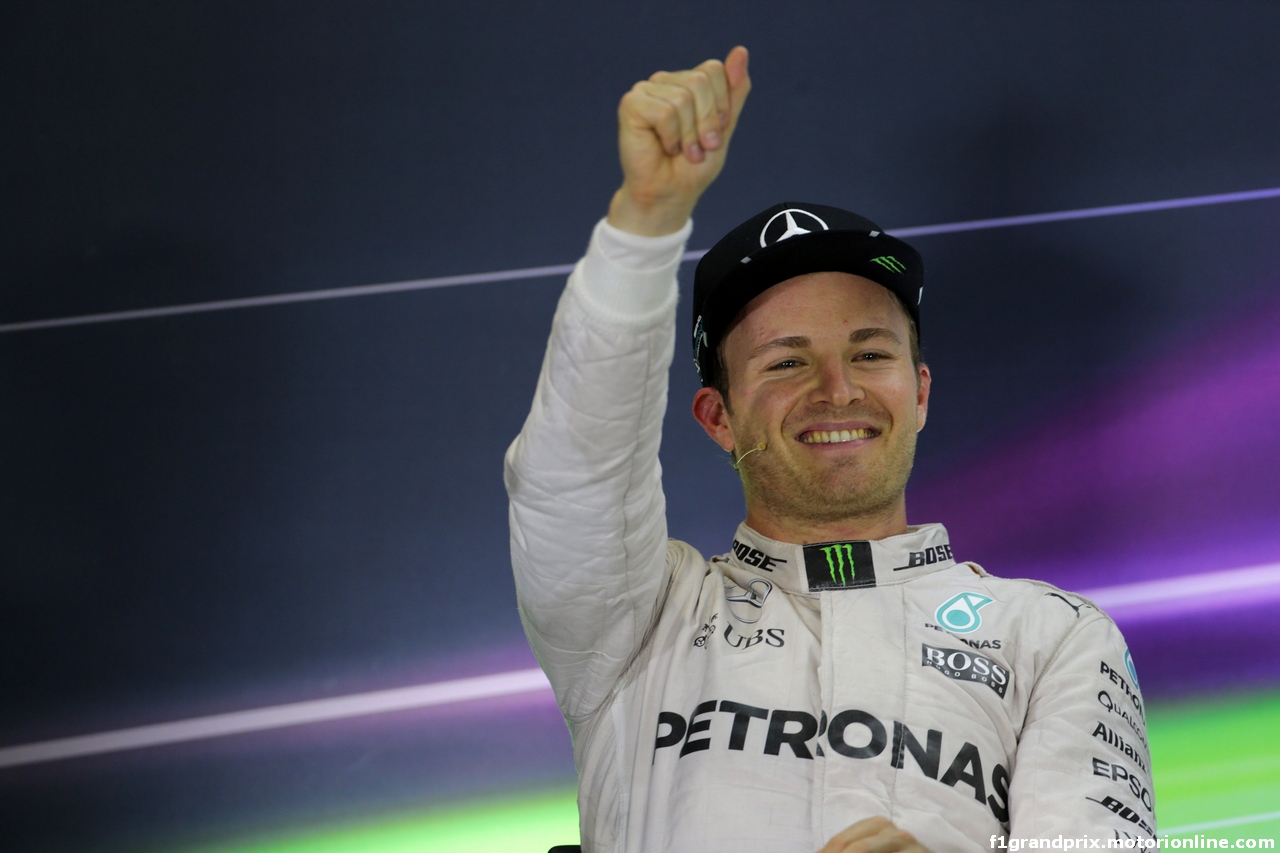 GP ABU DHABI, 27.11.2016 - Gara, Conferenza Stampa, 2nd place Nico Rosberg (GER) Mercedes AMG F1 W07 Hybrid e Champion 2016