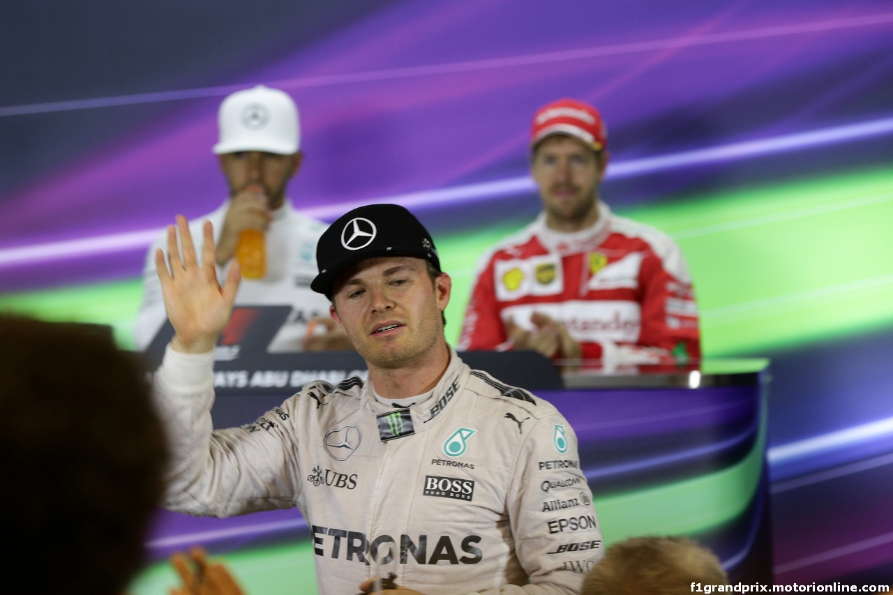 GP ABU DHABI, 27.11.2016 - Gara, Conferenza Stampa, 2nd place Nico Rosberg (GER) Mercedes AMG F1 W07 Hybrid e Champion 2016
