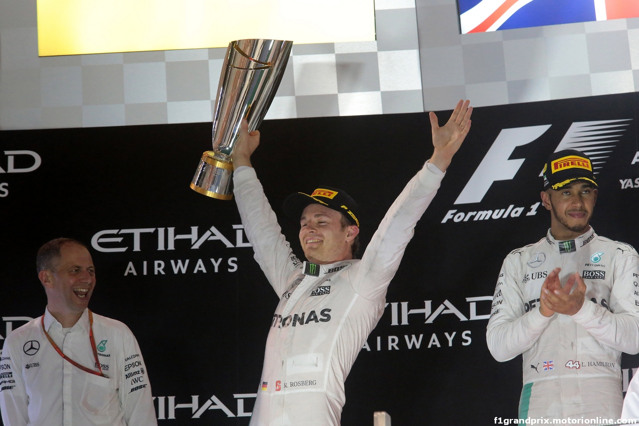 GP ABU DHABI, 27.11.2016 - Gara, 2nd place Nico Rosberg (GER) Mercedes AMG F1 W07 Hybrid e Champion 2016