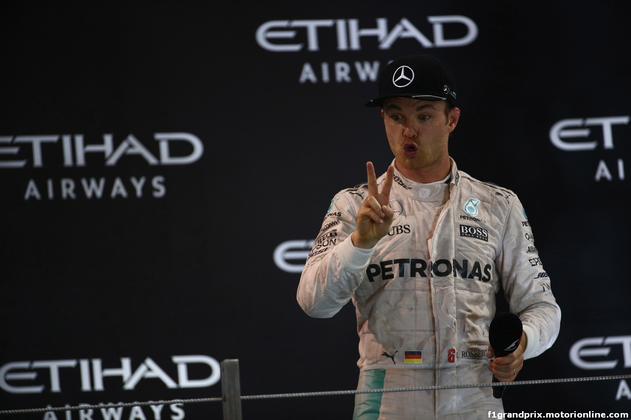 GP ABU DHABI, 27.11.2016 - Gara, 2nd place Nico Rosberg (GER) Mercedes AMG F1 W07 Hybrid e Champion 2016