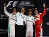GP ABU DHABI, 27.11.2016 - Gara, 2nd place Nico Rosberg (GER) Mercedes AMG F1 W07 Hybrid e Champion 2016, Lewis Hamilton (GBR) Mercedes AMG F1 W07 Hybrid vincitore e 3rd place Sebastian Vettel (GER) Ferrari SF16-H