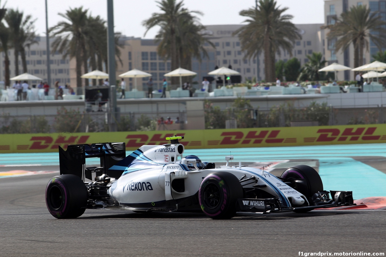 GP ABU DHABI, 26.11.2016 - Prove Libere 3, Valtteri Bottas (FIN) Williams FW38