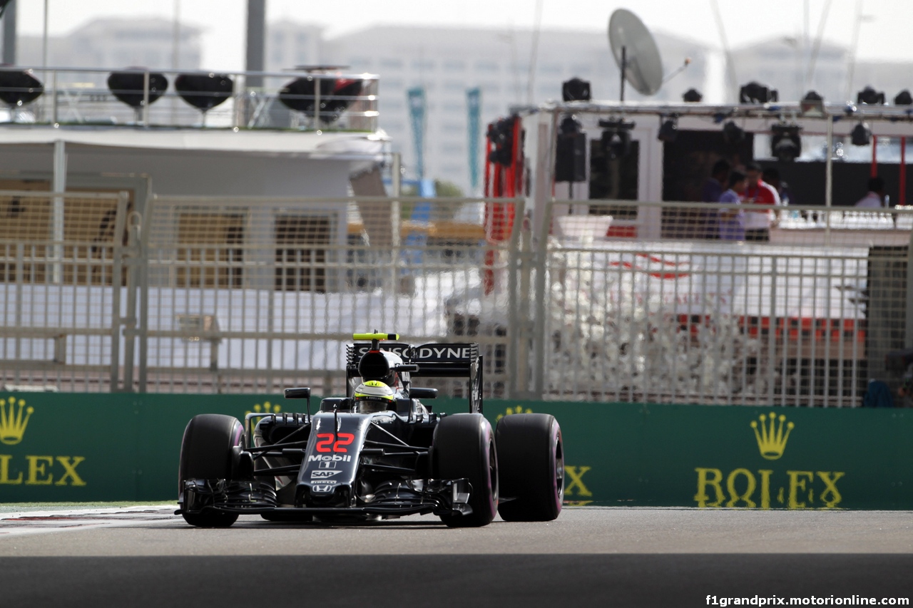 GP ABU DHABI, 26.11.2016 - Prove Libere 3, Jenson Button (GBR)  McLaren Honda MP4-31
