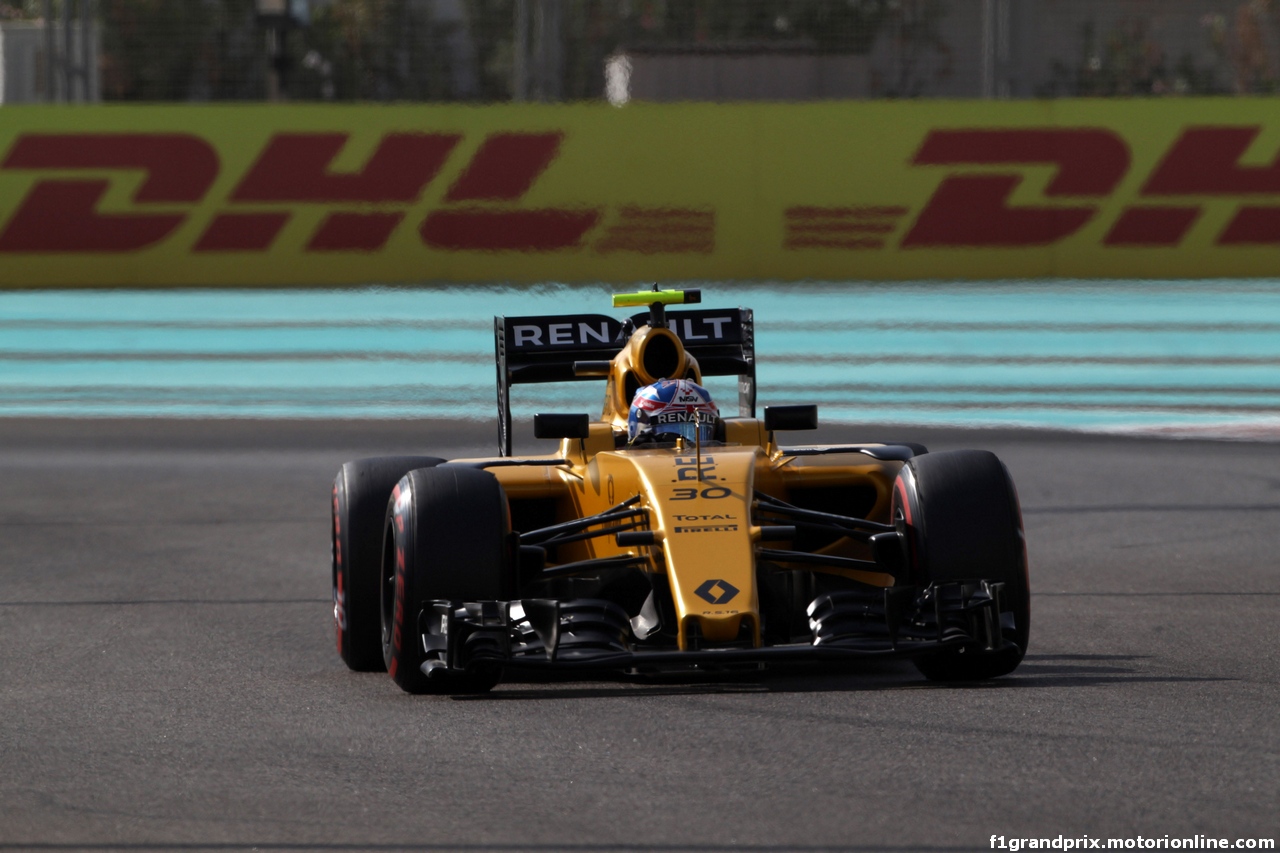 GP ABU DHABI, 26.11.2016 - Prove Libere 3, Jolyon Palmer (GBR) Renault Sport F1 Team RS16