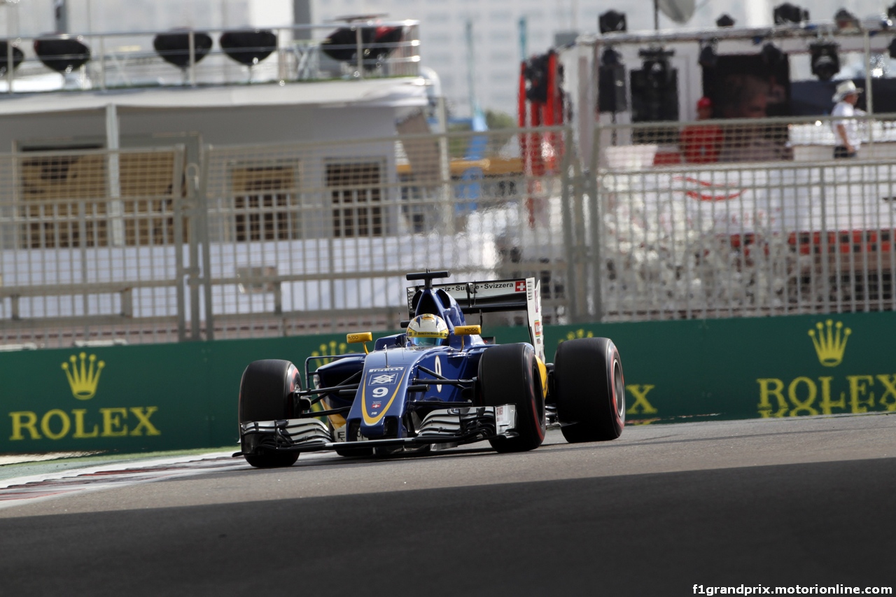 GP ABU DHABI, 26.11.2016 - Prove Libere 3, Marcus Ericsson (SUE) Sauber C34