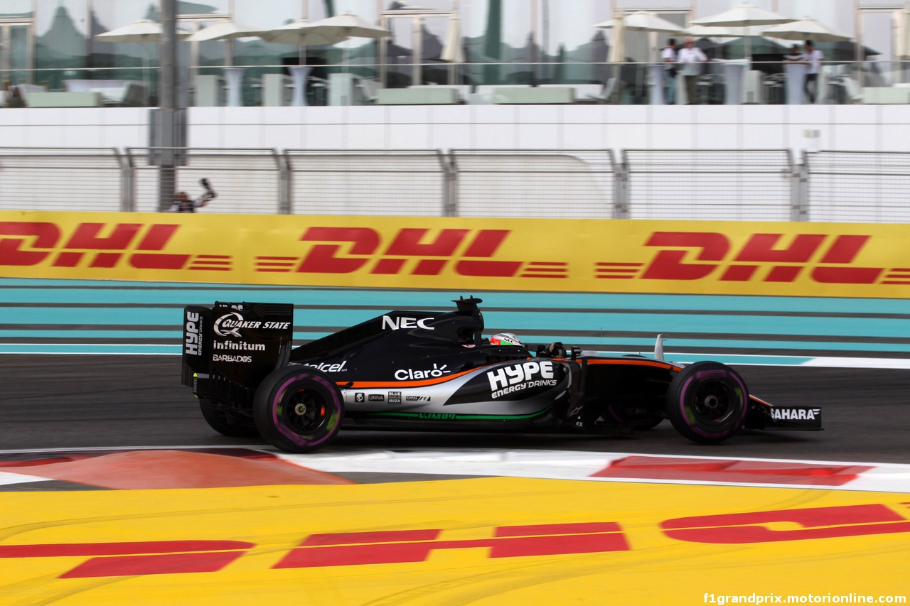 GP ABU DHABI, 25.11.2016 - Prove Libere 1, Alfonso Celis (MEX) Test Driver, Sahara Force India Team