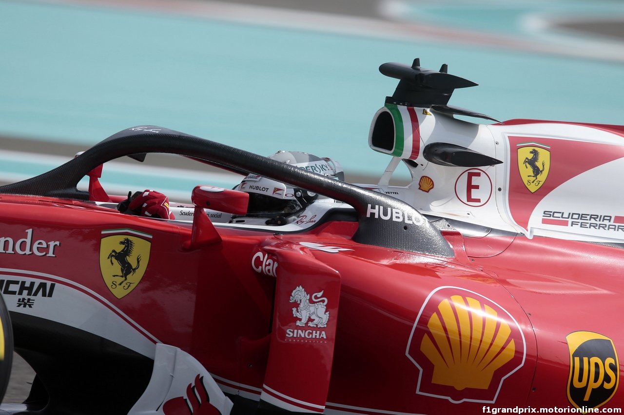 GP ABU DHABI, 25.11.2016 - Prove Libere 1, Sebastian Vettel (GER) Ferrari SF16-H with Halo.