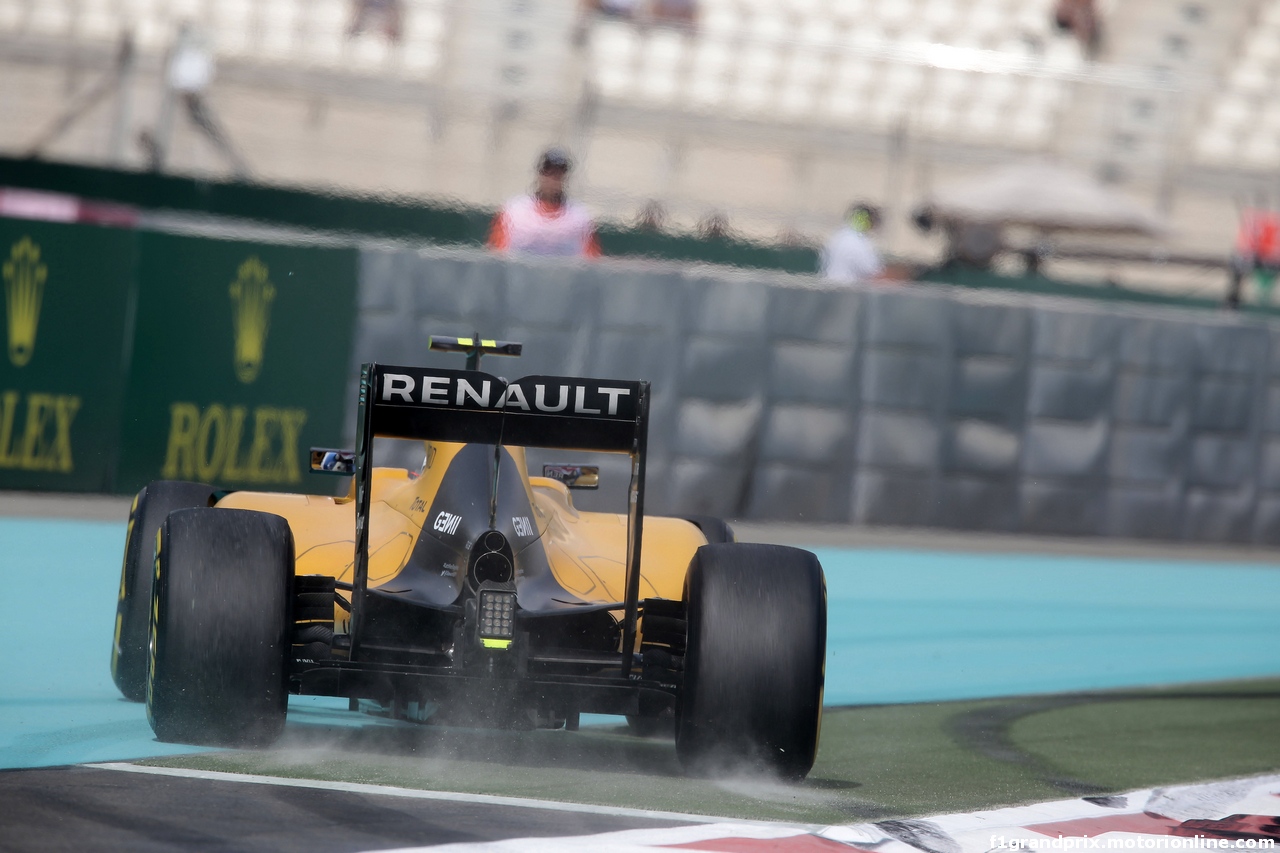 GP ABU DHABI, 25.11.2016 - Prove Libere 1, Jolyon Palmer (GBR) Renault Sport F1 Team RS16