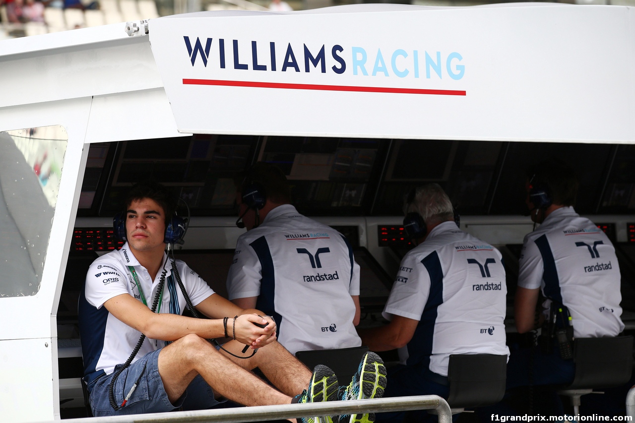 GP ABU DHABI, 25.11.2016 - Prove Libere 1, Lance Stroll (CDN) Williams