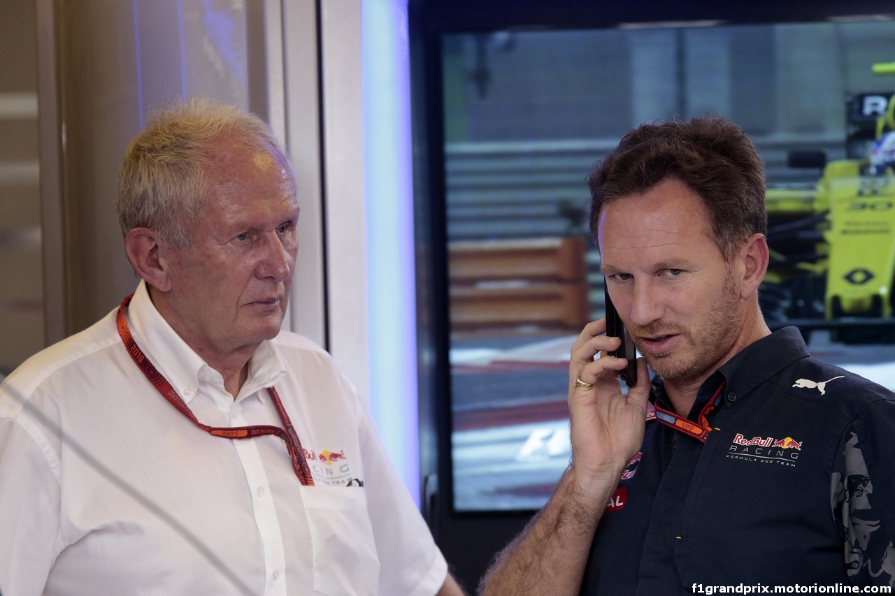 GP ABU DHABI, 25.11.2016 - Prove Libere 2, Helmut Marko (AUT), Red Bull Racing, Red Bull Advisor e Christian Horner (GBR), Red Bull Racing, Sporting Director