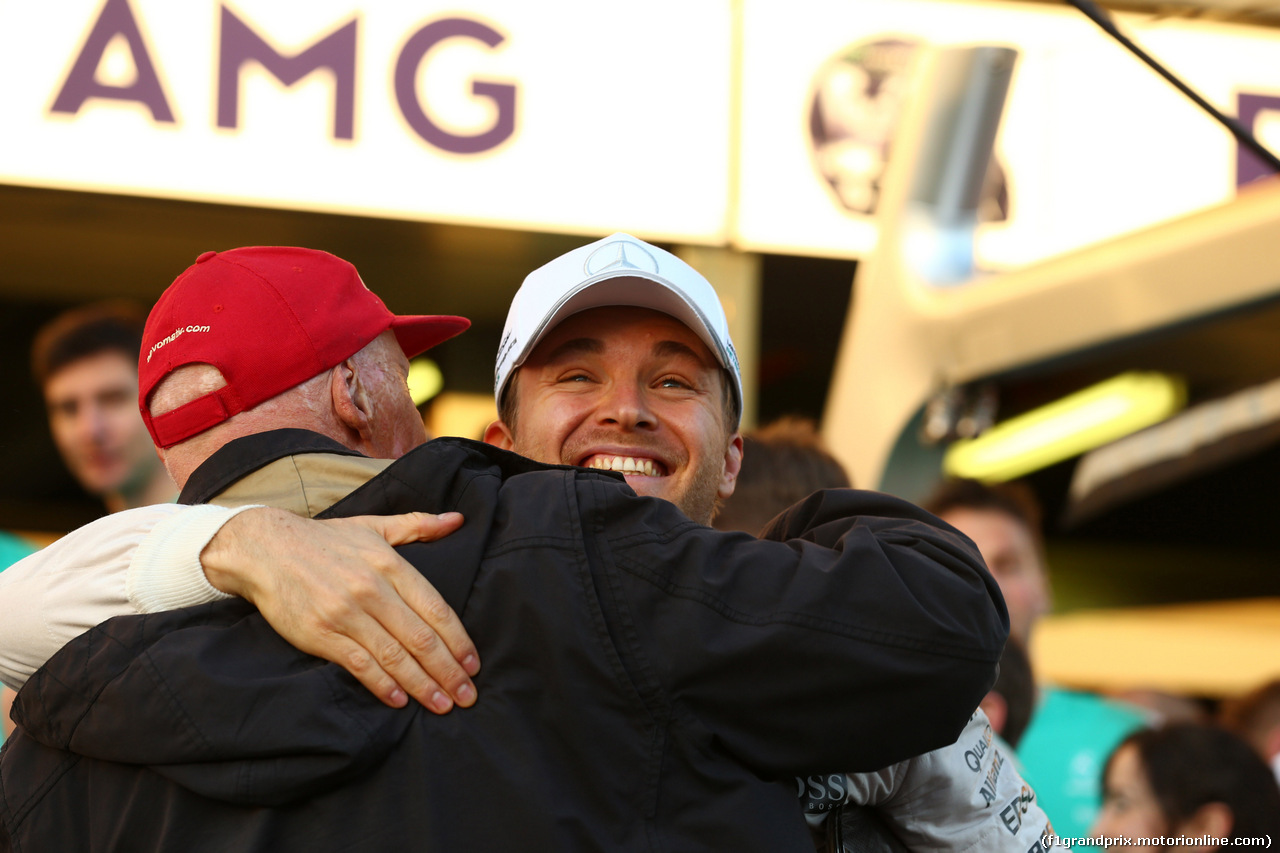 GP AUSTRALIA, 20.03.2016 - Gara, Festeggiamenti, Nico Rosberg (GER) Mercedes AMG F1 W07 Hybrid vincitore with Nikki Lauda (AU), Mercedes