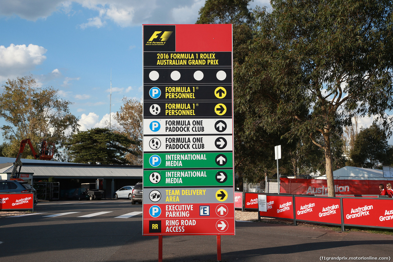 GP AUSTRALIA, 16.03.2016 - Preparation Day, Paddock