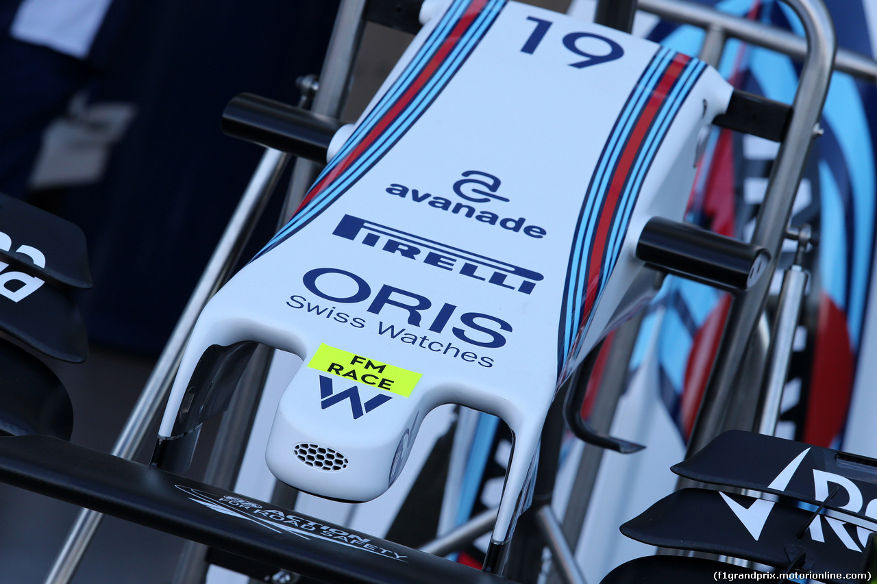 GP AUSTRALIA, 17.03.2016 -  Williams FW38, detail