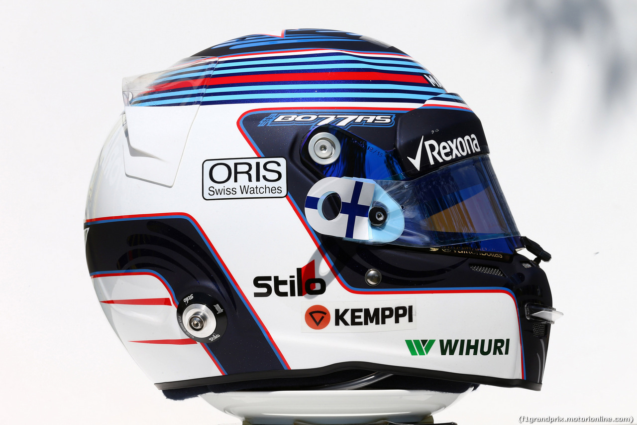 GP AUSTRALIA, 17.03.2016 - The helmet of Valtteri Bottas (FIN) Williams FW38