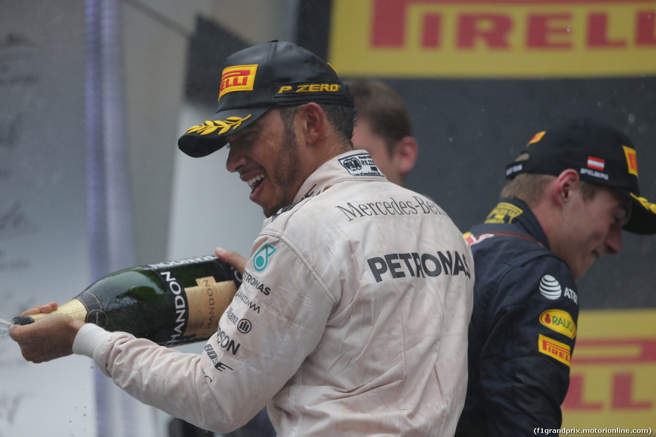 GP AUSTRIA, 03.07.2016 - Podium, winner: Lewis Hamilton (GBR) Mercedes AMG F1 W07