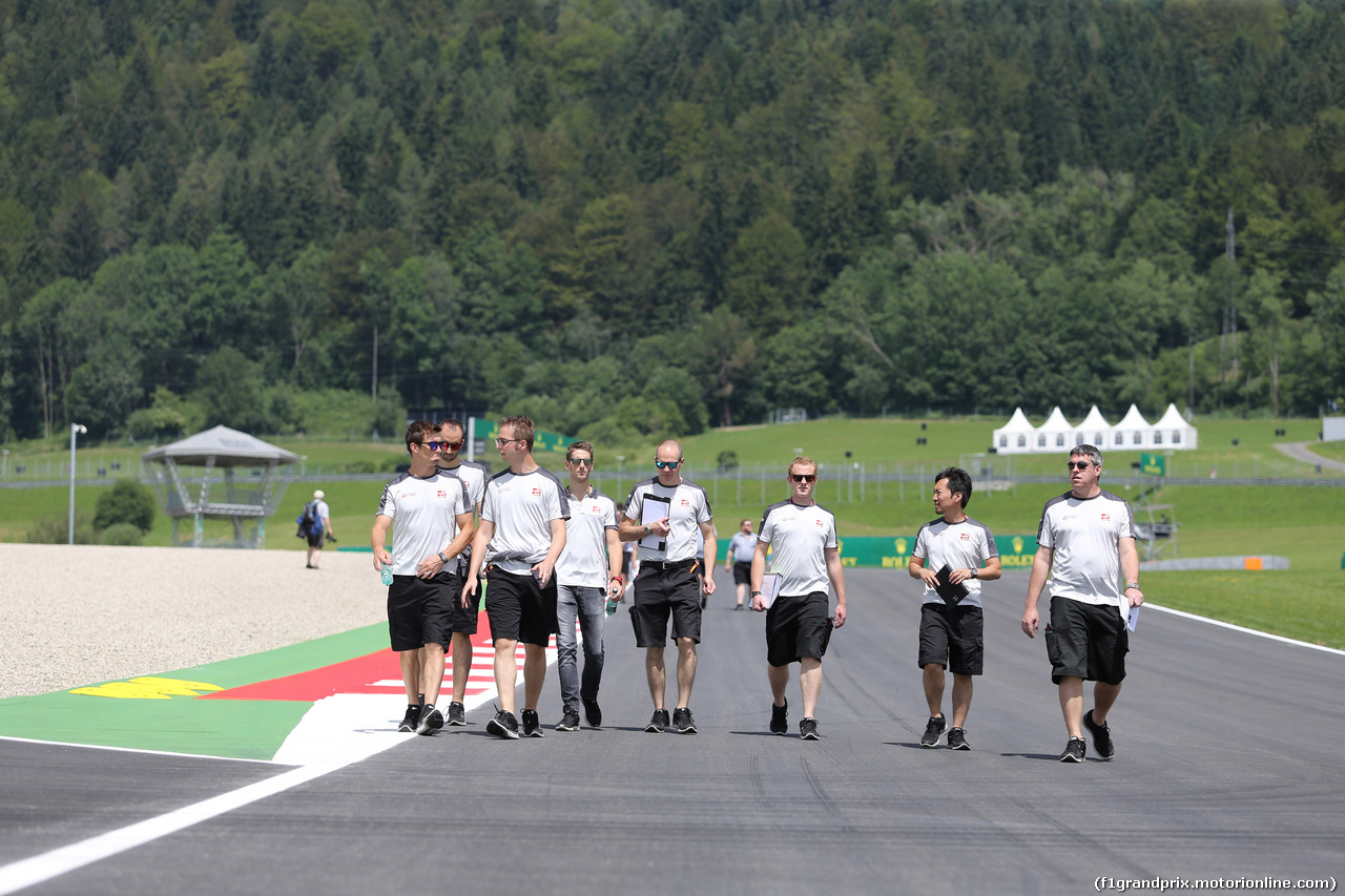 GP AUSTRIA, 30.06.2016- Romain Grosjean (FRA) Haas F1 Team VF-16 walking on the track