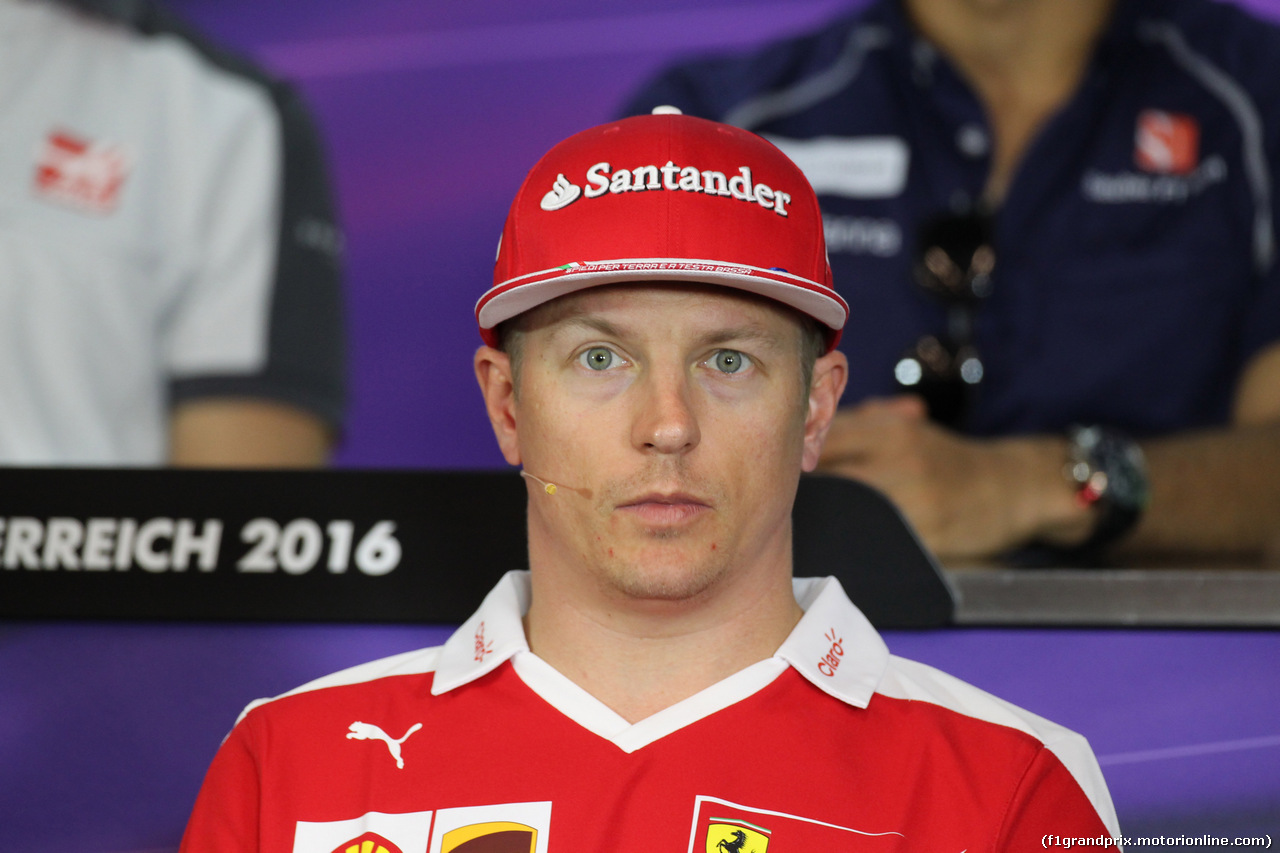 GP AUSTRIA, 30.06.2016- Giovedi' Press Conference,  Kimi Raikkonen (FIN) Ferrari SF16-H