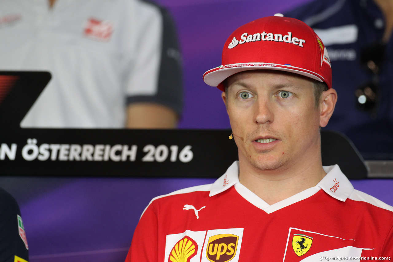GP AUSTRIA, 30.06.2016- Giovedi' Press Conference,  Kimi Raikkonen (FIN) Ferrari SF16-H