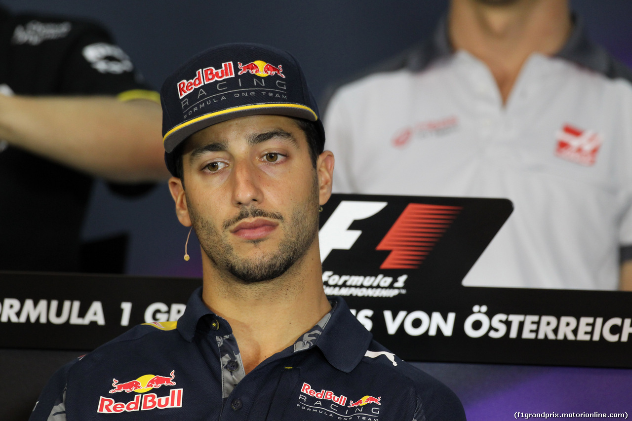 GP AUSTRIA, 30.06.2016- Giovedi' Press Conference,  Daniel Ricciardo (AUS) Red Bull Racing RB12